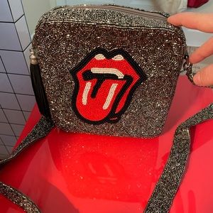 Rolling Stones bedazzled crossbody bag